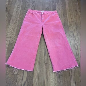 Kut from the Kloth Pink Wide-Leg Crop Jeans